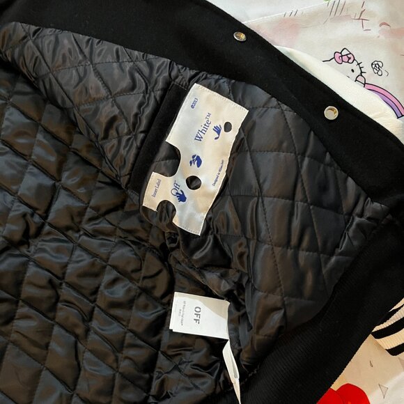 Off-White Black And White Baseball Jacket - Picture 7 of 9